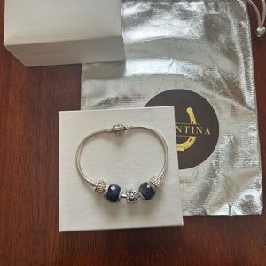 Pandora Sterling Silver Bracelet w/ Charms